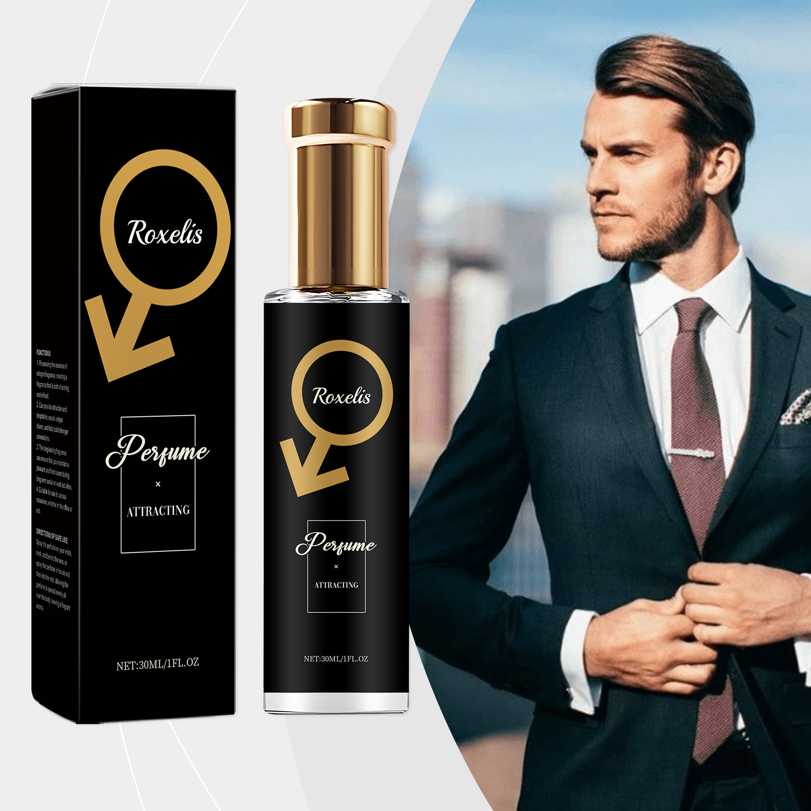 Body Jewelry Kit - Roxelis 30ml Męski Perfumy Feromonowe Cedrowy