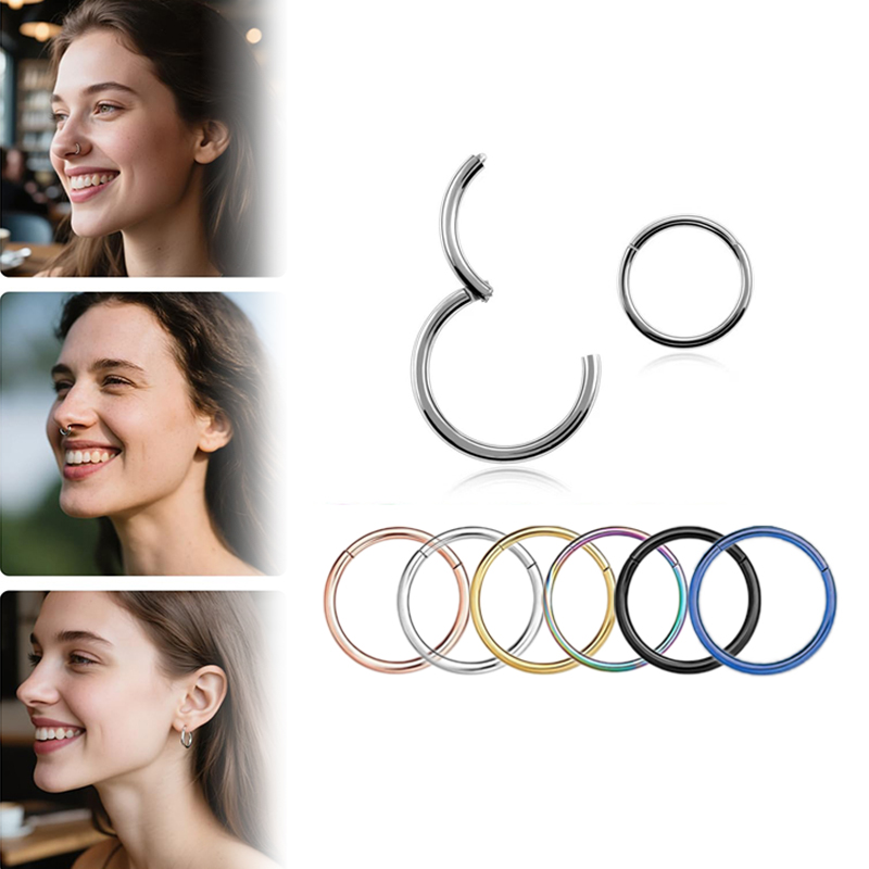 Body Jewelry Cartilage Earrings - Kolczyk typu clicker ze stali chirurgicznej