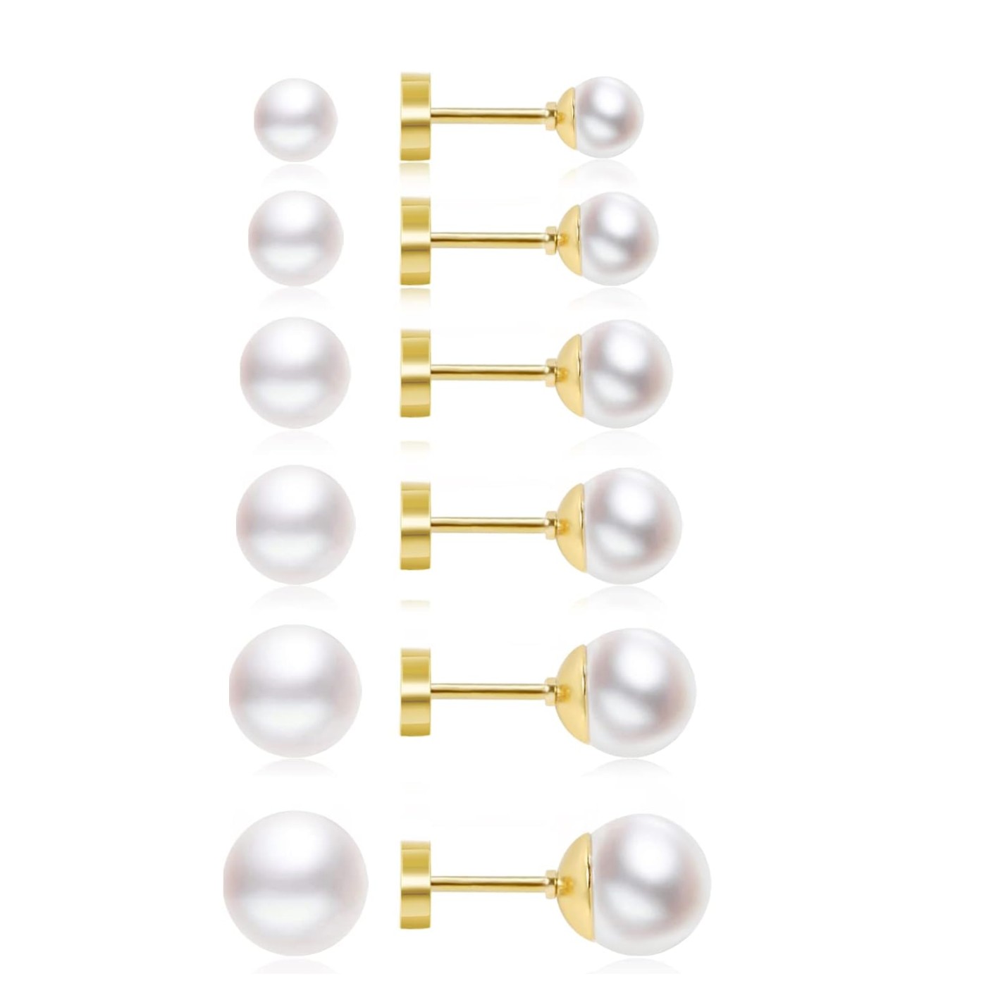 Body Jewelry Hypoallergenic - Eleganckie kolczyki sztyfty z perłami na