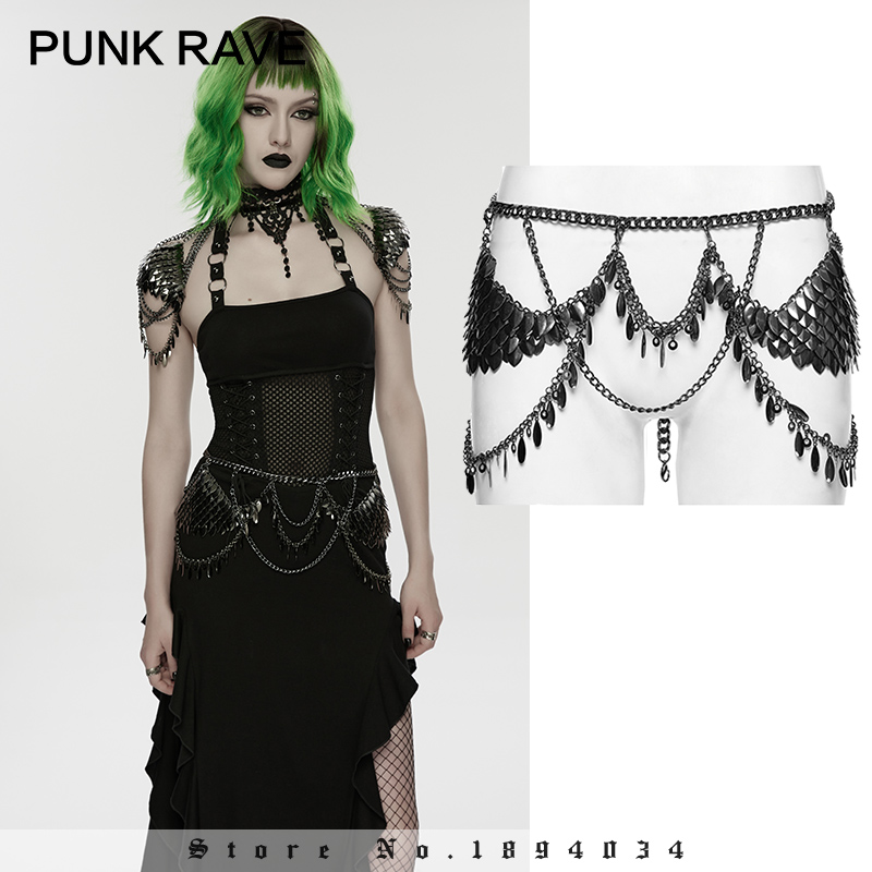 Body Jewelry Types - PUNK RAVE Damski punkowy łańcuszek na