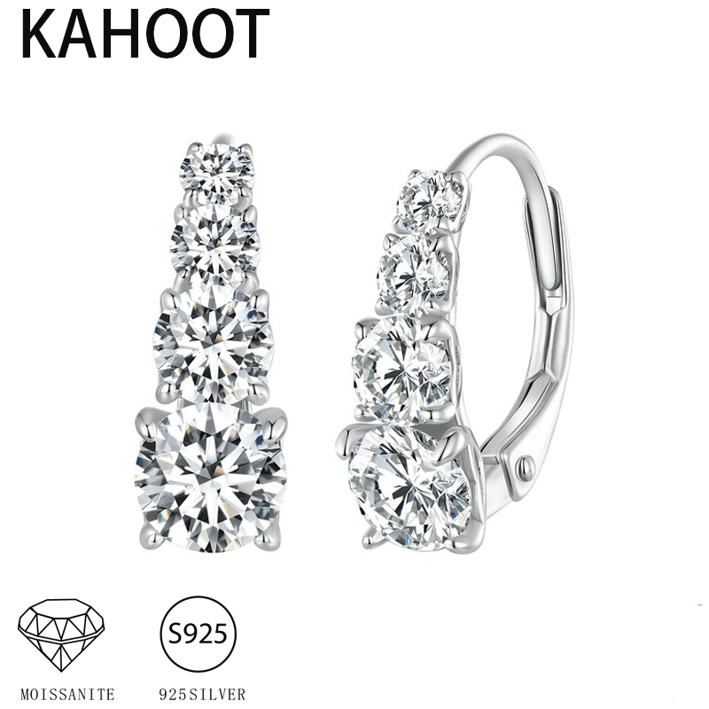 Body Jewelry Diamond - S925 srebro 1.8CT kolczyki Moissanite kolczyki
