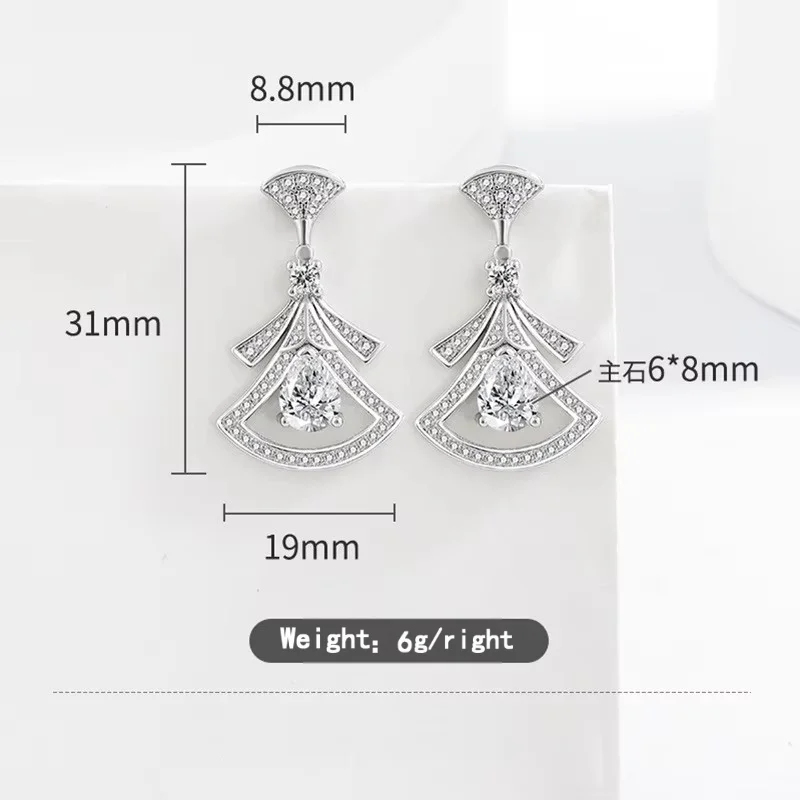 Body Jewelry Kit - Wykwintne kolczyki w kształcie wachlarza, wysadzane