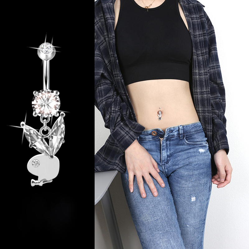 Body Jewelry Hypoallergenic - Hipoalergiczny 925 Sterling Silver Rabbit pępek