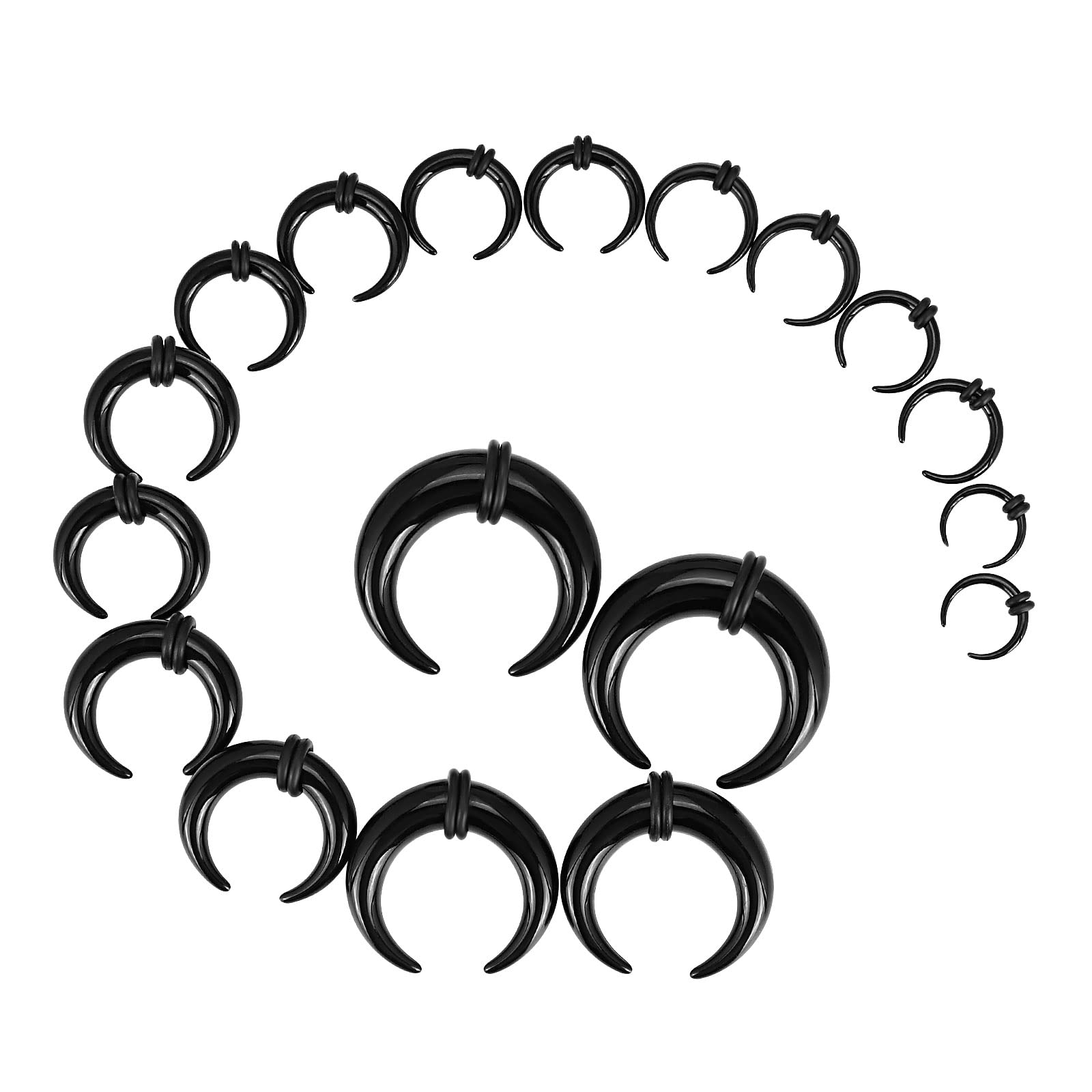 Body Jewelry Gauge Sizes - 18 sztuk akrylowe przegrody Pincher stożki