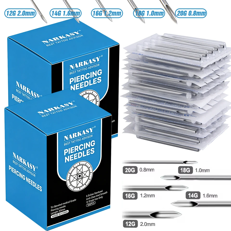 Body Jewelry Kit - Zestaw do piercingu Narkasy 200/100/50/20 szt.
