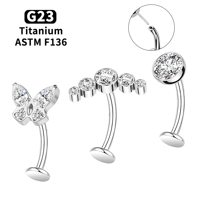 Body Jewelry Types - 14G G23 Tytanowy zakrzywiony kolczyk do