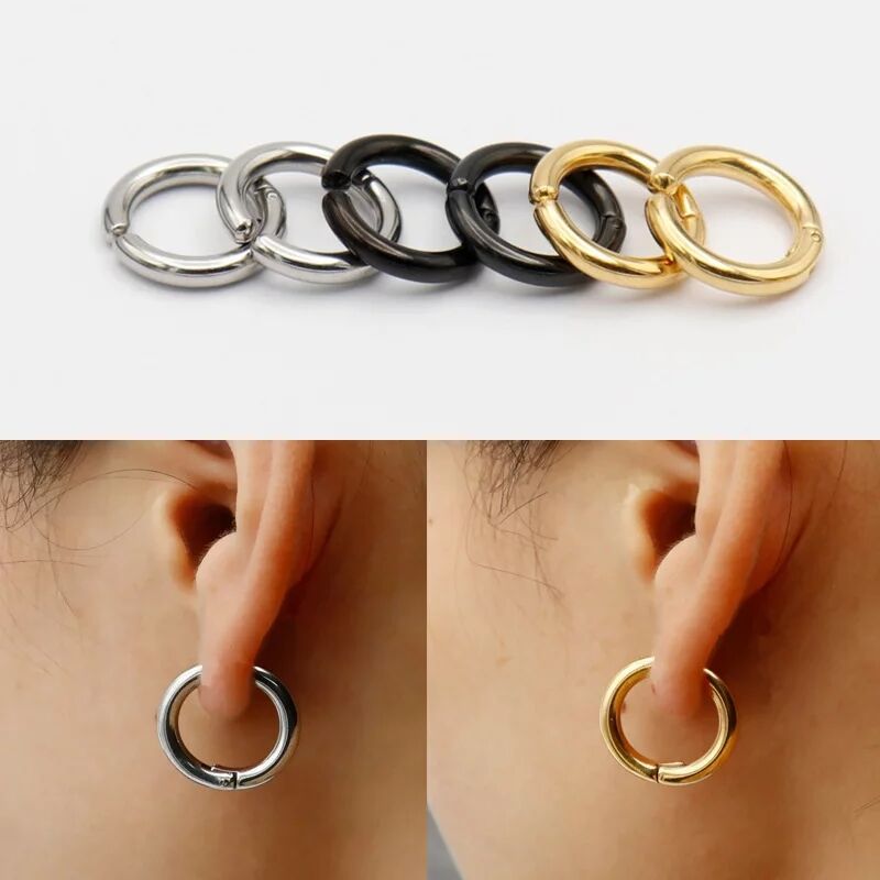 Body Jewelry Cartilage Earrings - 2/6 sztuk fałszywe kolczyki Huggie Hoop