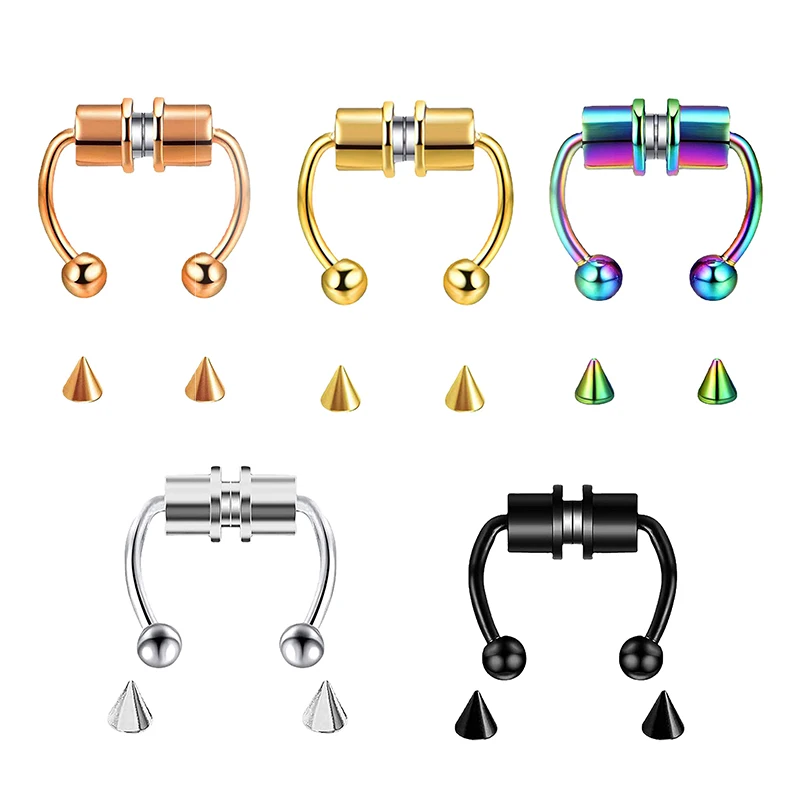 Body Jewelry Piercing - Fałszywy piercing Pierścionek do nosa Hoop