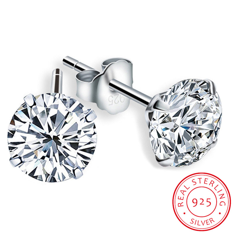 Body Jewelry Diamond - Kolczyki sztyfty z moissanitem, kolor D,