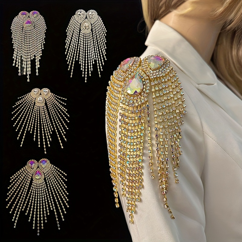 Body Jewelry Diamond - Duży rozmiar, broszka z frędzlami w