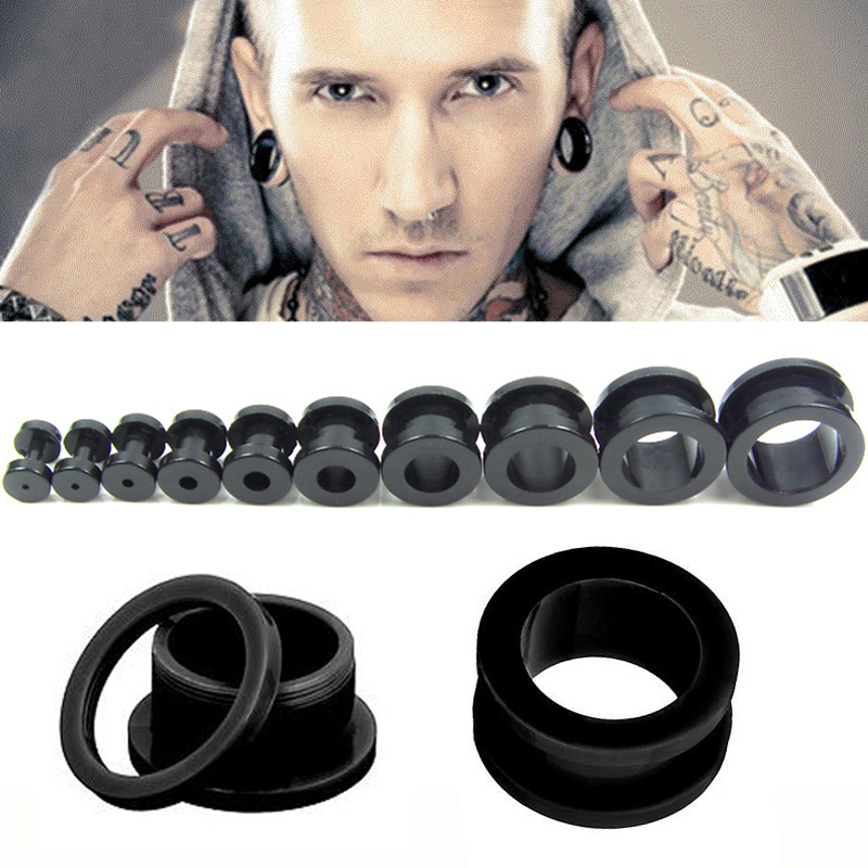 Body Jewelry Gauge Sizes - SaYao 2 sztuk duży rozmiar czarny