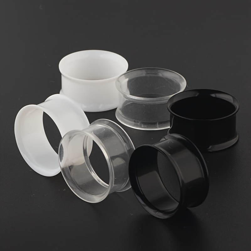 Body Jewelry Gauge Sizes - 6szt Hollow Acrylic Double Flared Saddle