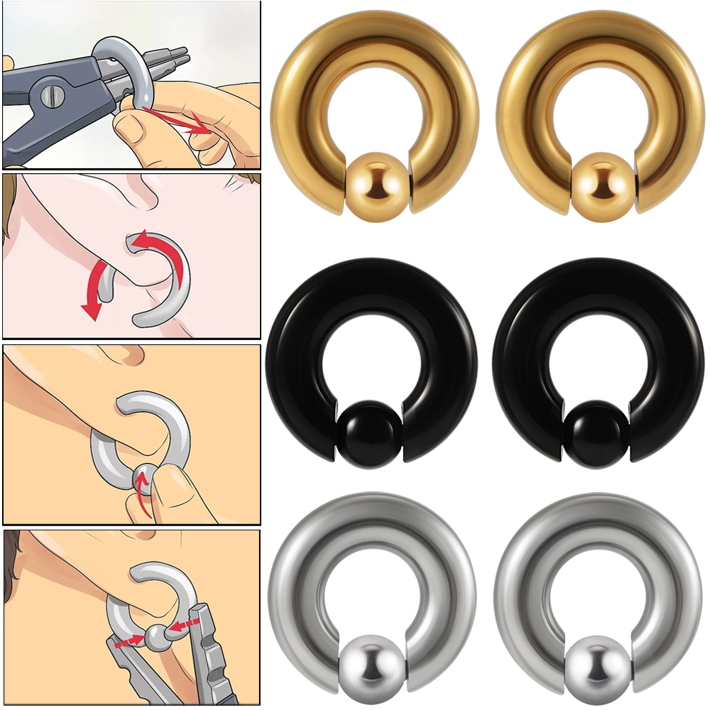 Body Jewelry Gauge Sizes - 1PC Stal nierdzewna Duży rozmiar Utrzymujący