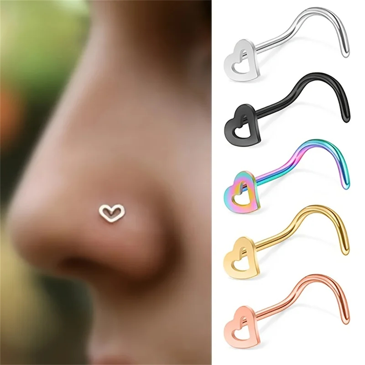Body Jewelry Types - EVISPOL 5 szt. Modne kolczyki do