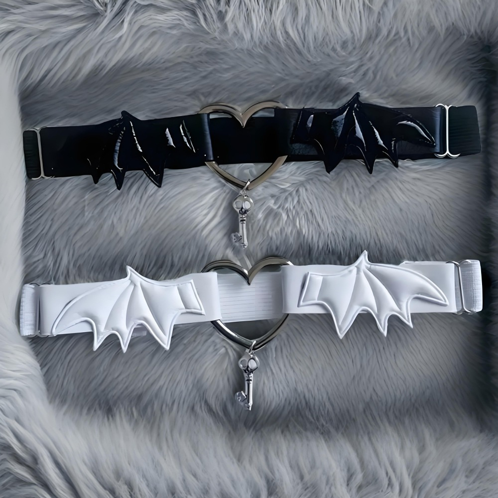 Body Jewelry Beach - Gothic Harajuku Black Heart Wing Leg