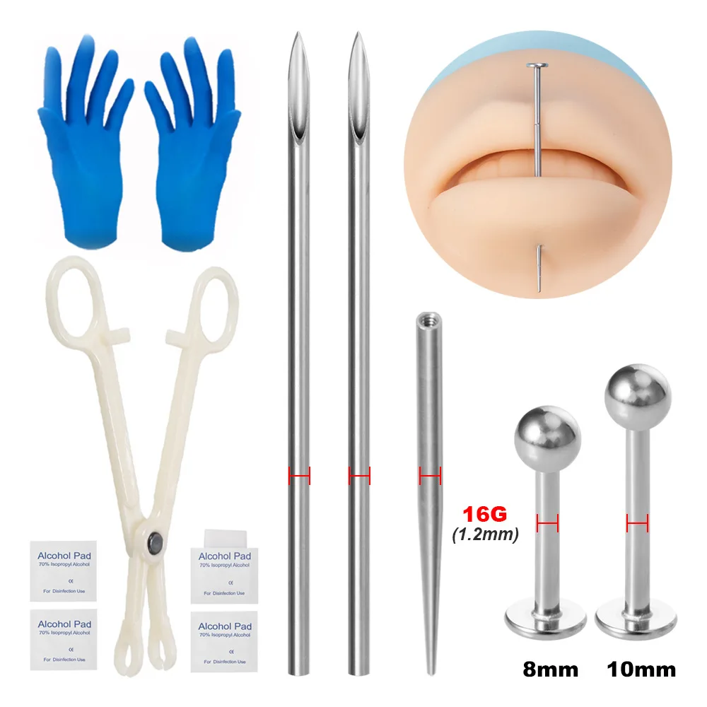 Body Jewelry Kit - Profesjonalny, sterylny zestaw do piercingu ciała