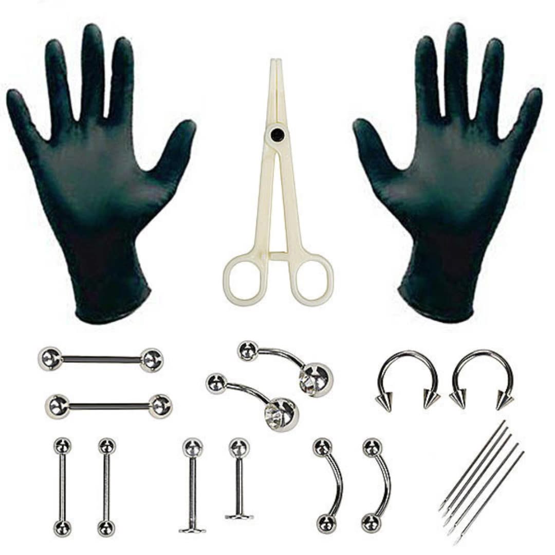 Body Jewelry Kit - 1 Zestaw Jednorazowych Profesjonalnych Narzędzi do