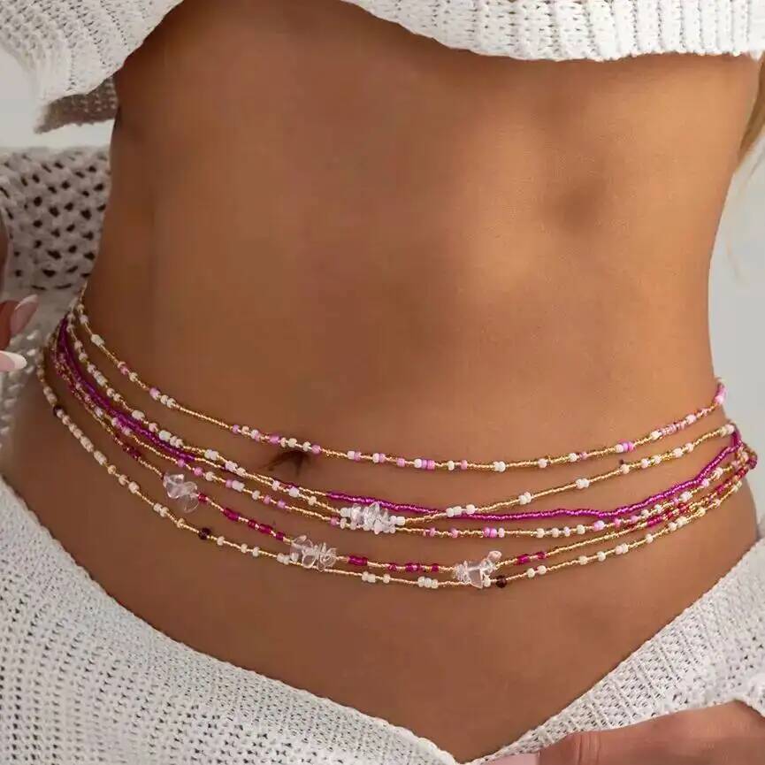 Body Jewelry Beach - SHIXIN 6 szt./zestaw Boho Kolorowy Łańcuszek