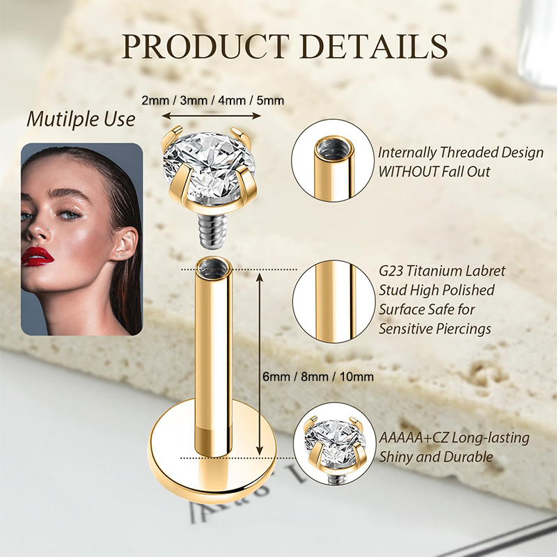 Kolczyki typu stud z cyrkonią  – Body Jewelry Cartilage Earrings recenzja i cena