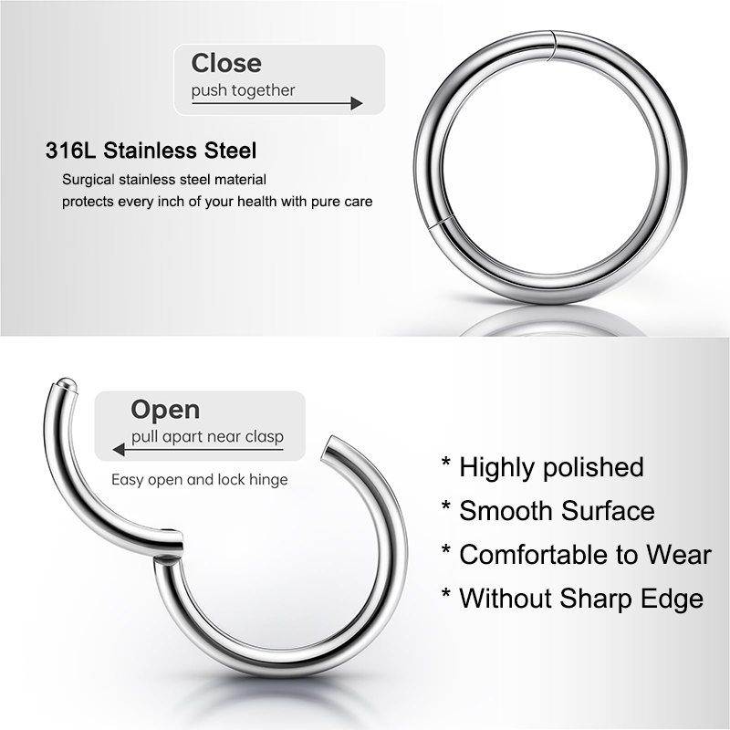 Kolczyk typu clicker ze stali  – Body Jewelry Cartilage Earrings recenzja i cena