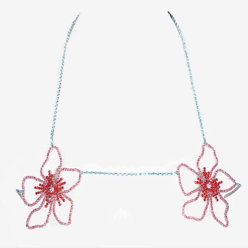 Stonefans różowy kwiat pierś ł – Body Jewelry Harness recenzja i cena