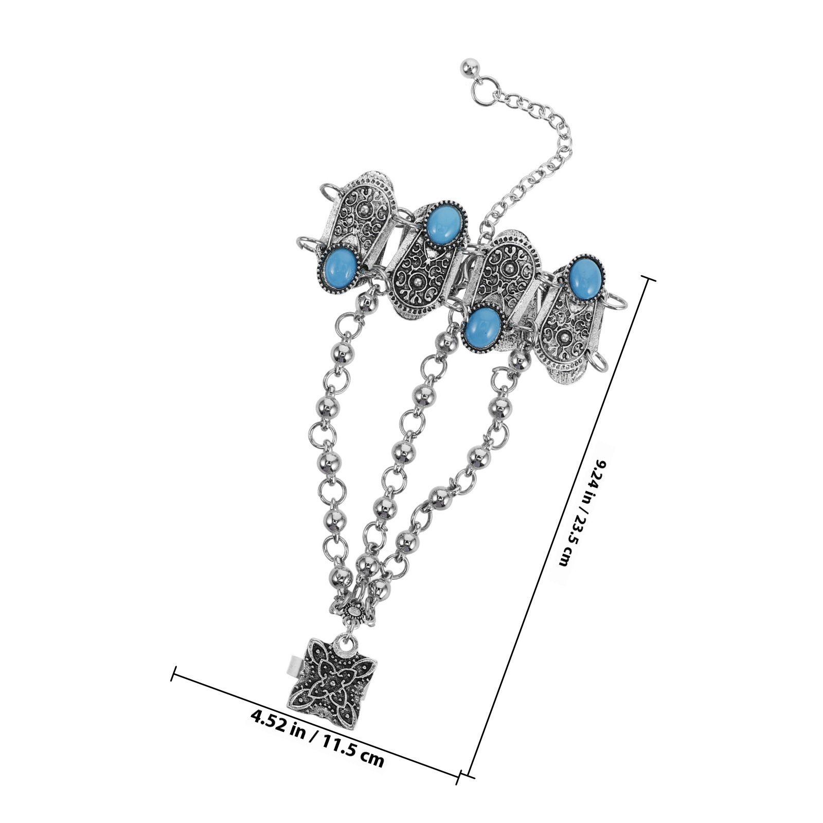 Turkusowa bransoletka na dłoń, – Body Jewelry Harness recenzja i cena