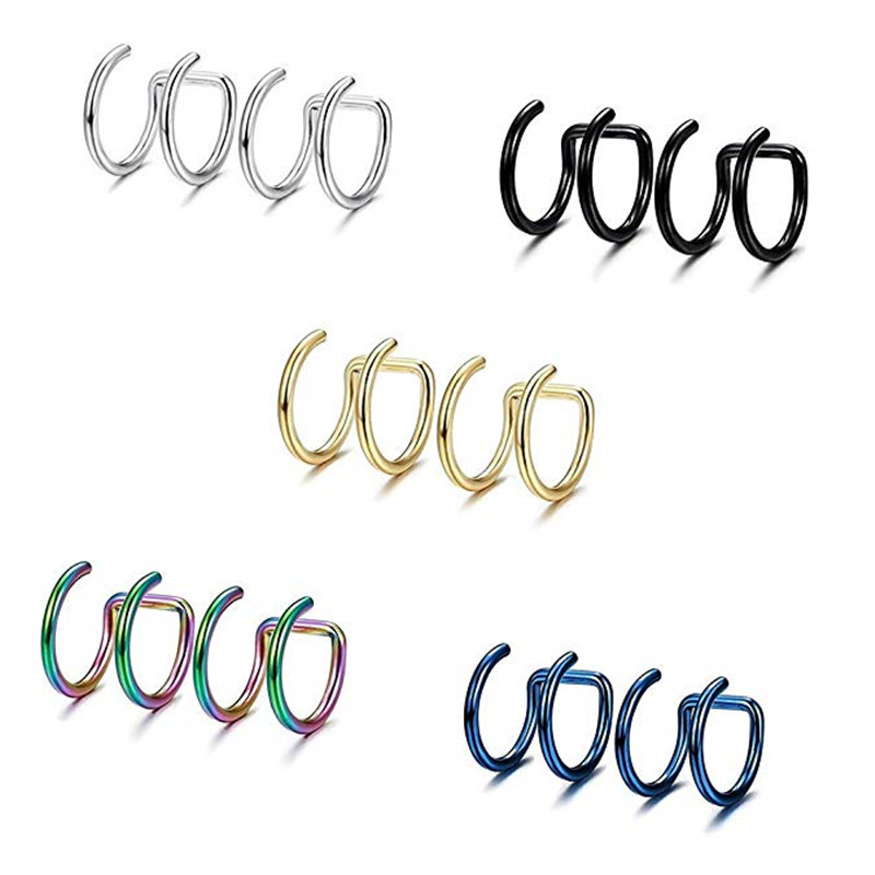 2 szt. Klipsy na ucho ze stali – Body Jewelry Cartilage Earrings recenzja i cena
