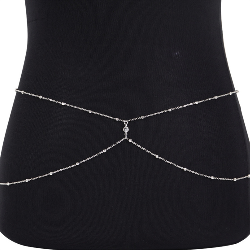 Clear Rhinestone Beaded Belly  – Body Jewelry Beach recenzja i cena