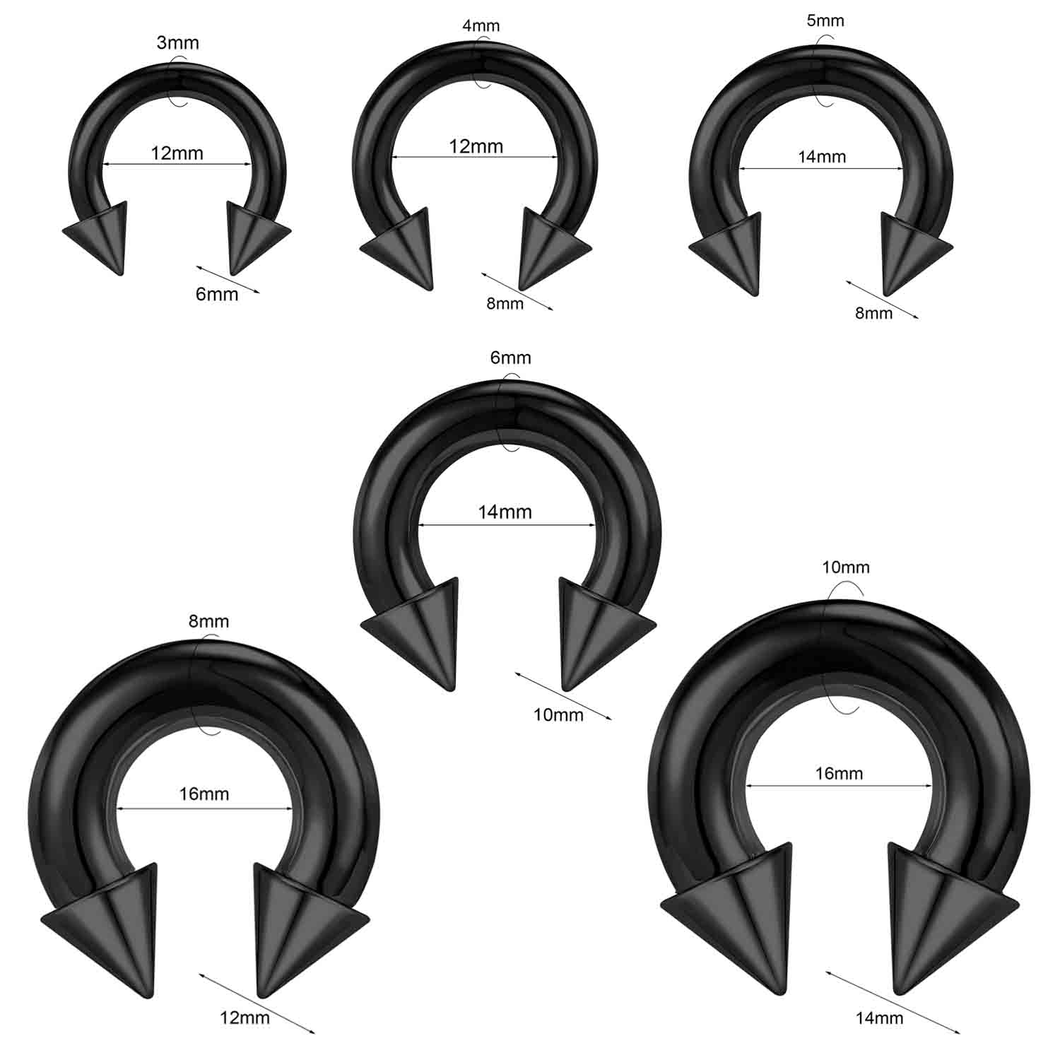 1/2 szt. Duży Pierścień do Nos – Body Jewelry Gauge Sizes recenzja i cena