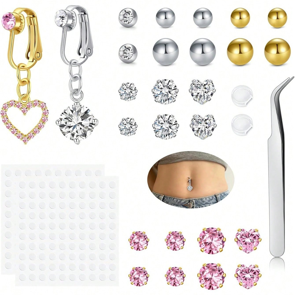 Złoty sztuczny piercing brzuch – Body Jewelry Piercing recenzja i cena