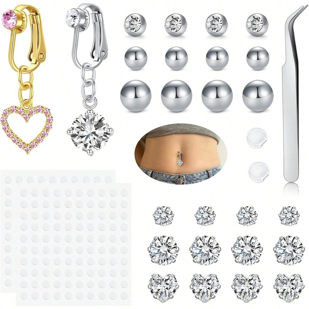 Złoty sztuczny piercing brzuch – Body Jewelry Piercing recenzja i cena