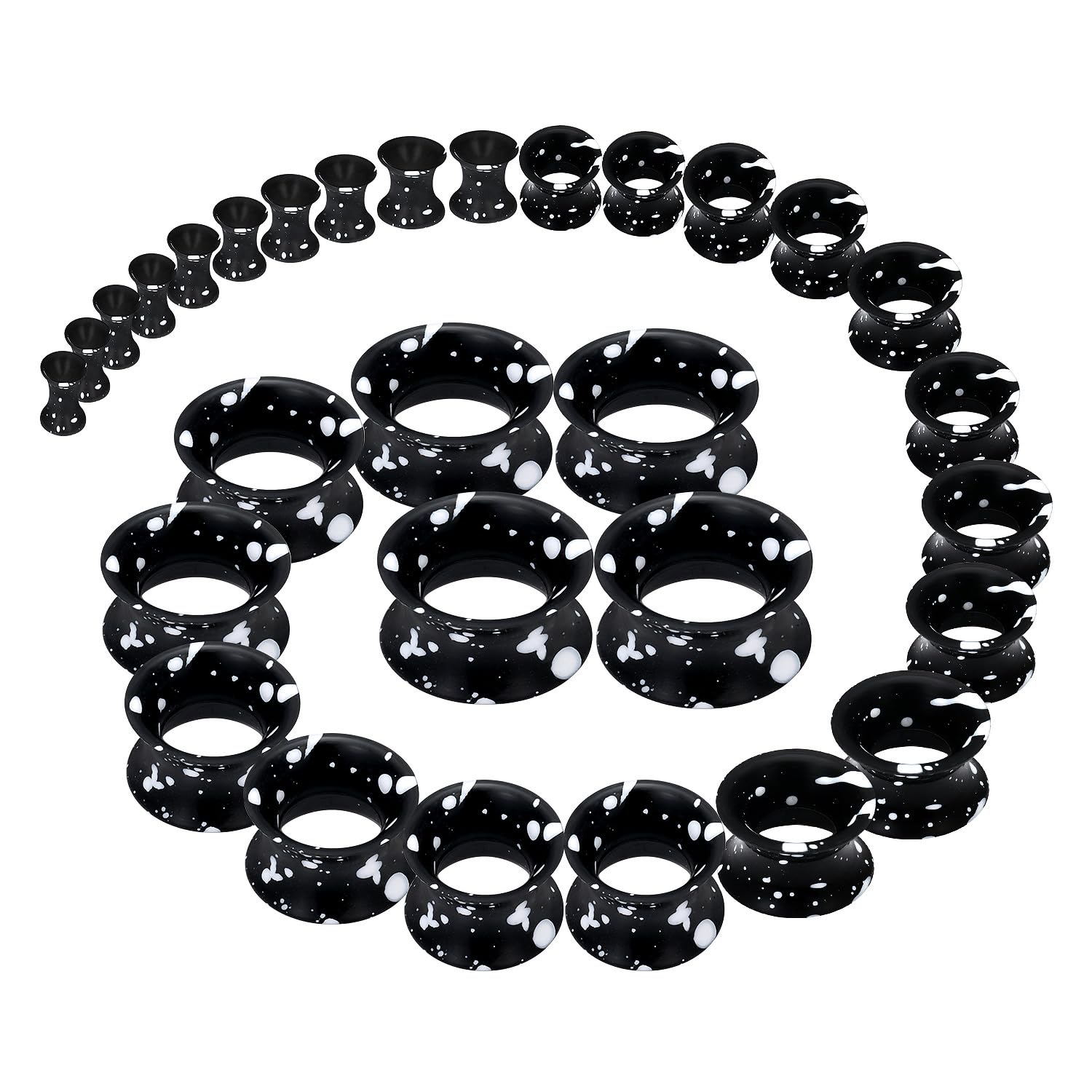 2 sztuk Czarne silikonowe słuc – Body Jewelry Gauge Sizes recenzja i cena