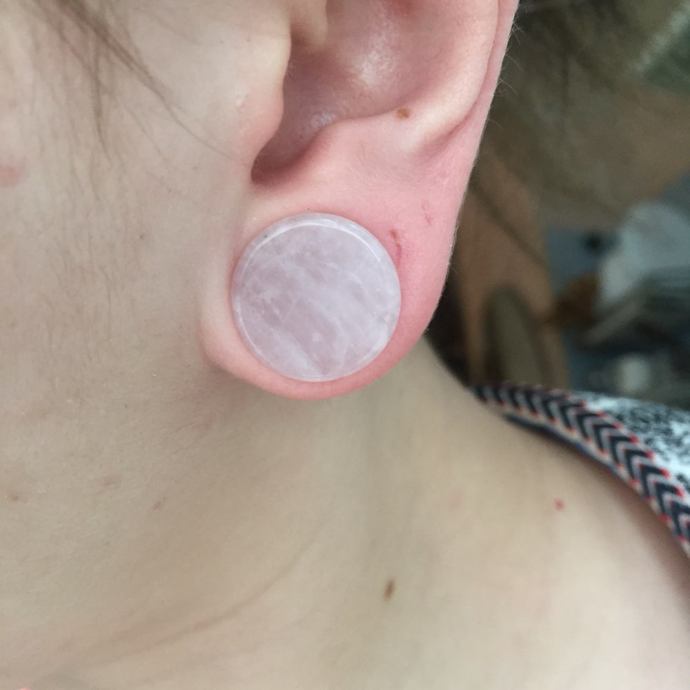 2Pc różowy kwarcowy organiczny – Body Jewelry Gauge Sizes recenzja i cena