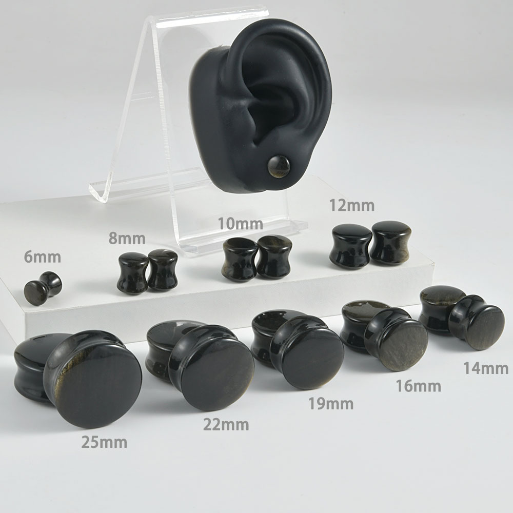 Czarny kamień naturalny podwój – Body Jewelry Gauge Sizes recenzja i cena