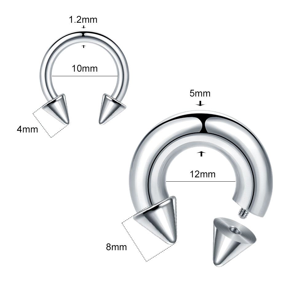 1 szt. Pierścień podkowy ze st – Body Jewelry Gauge Sizes recenzja i cena